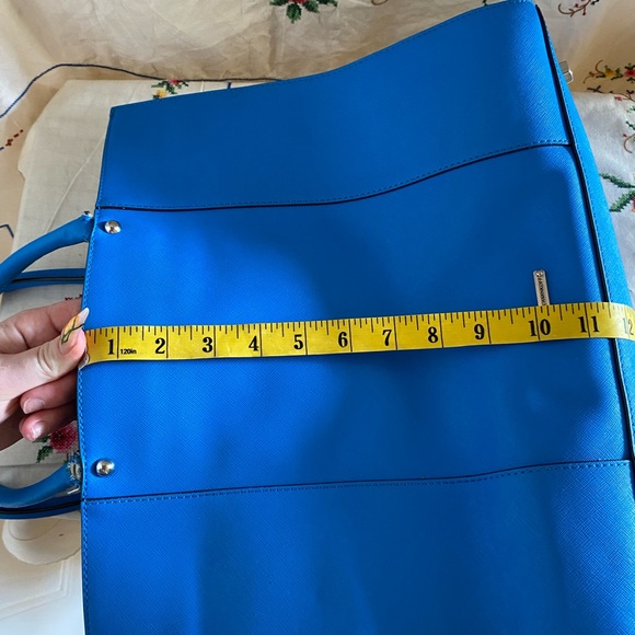 REBECCA MINKOFF ROYAL BLUE FAUX LEATHER TOTE BAG - Picture 12 of 12